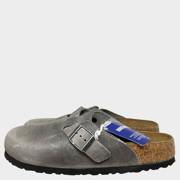 Birkenstock Clogs Mens 7 Iron Oiled Leather Soft Footbed Comfort Made In Germany - Picture 5 of 12